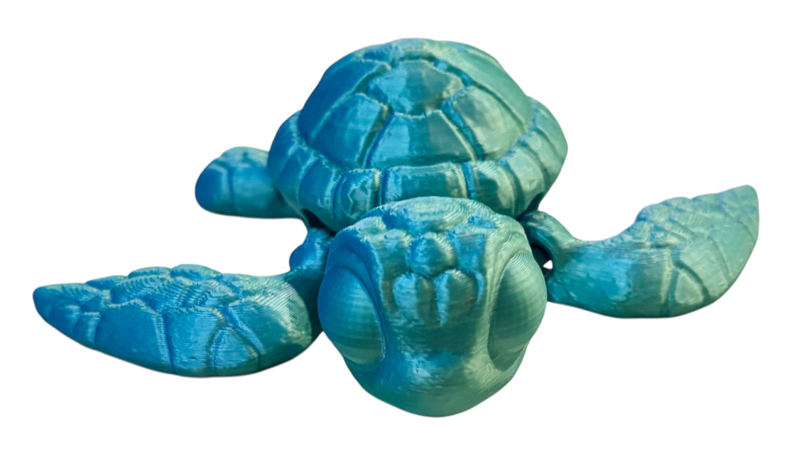 3D printed 4-1/2" Sea Turtle - Blue/Green