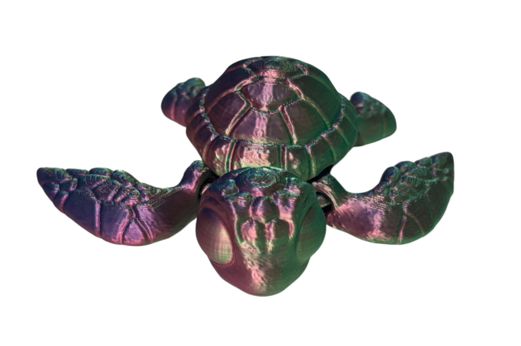 3D printed 4-1/2" Sea Turtle - Blue/Green/Purple