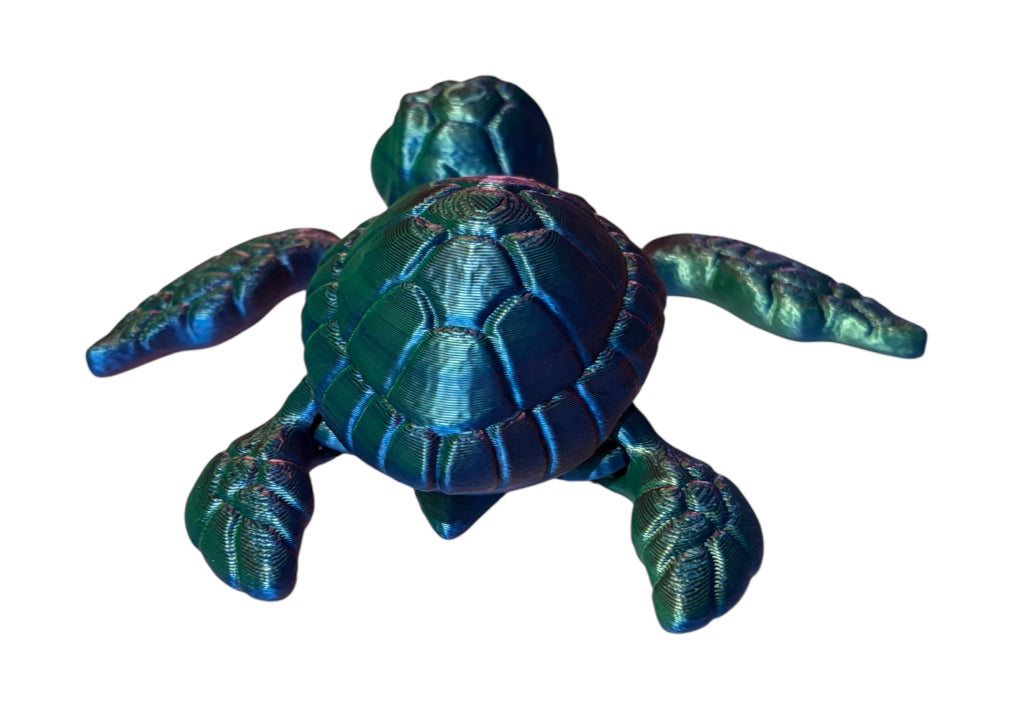 3D printed 4-1/2" Sea Turtle - Blue/Green/Purple