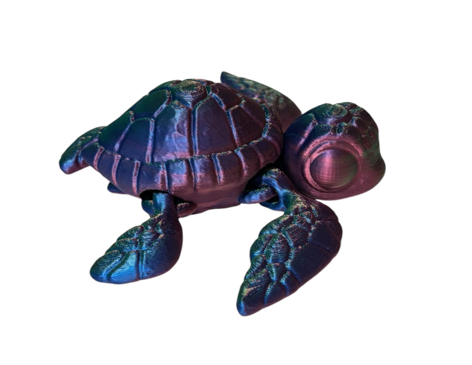 3D printed 4-1/2" Sea Turtle - Blue/Green/Purple