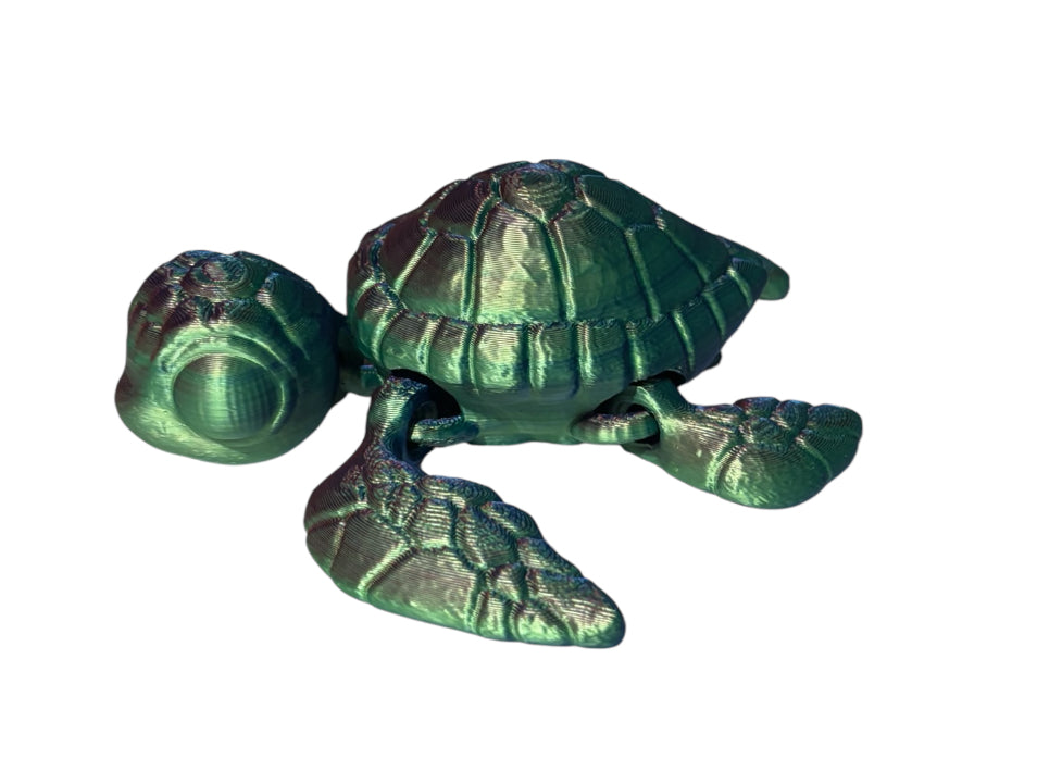 3D printed 4-1/2" Sea Turtle - Blue/Green/Purple