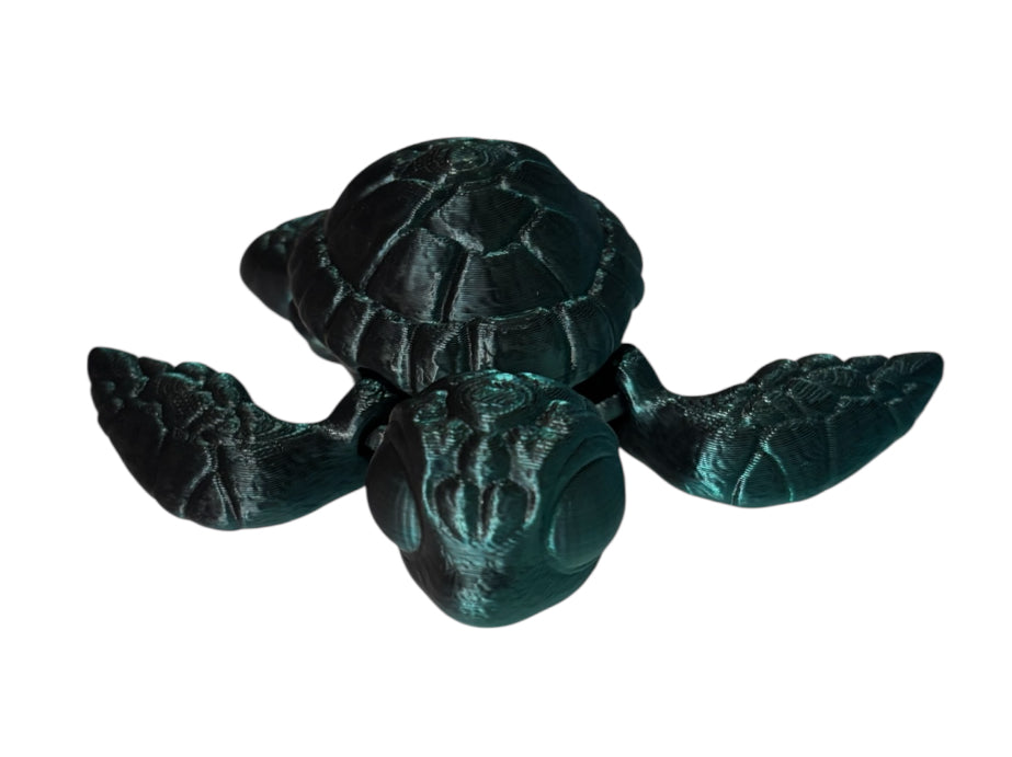 3D printed 4-1/2" Sea Turtle - Black/Green
