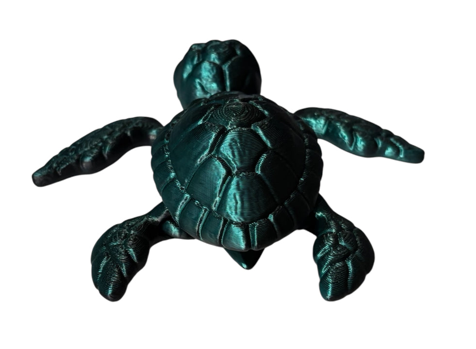 3D printed 4-1/2" Sea Turtle - Black/Green