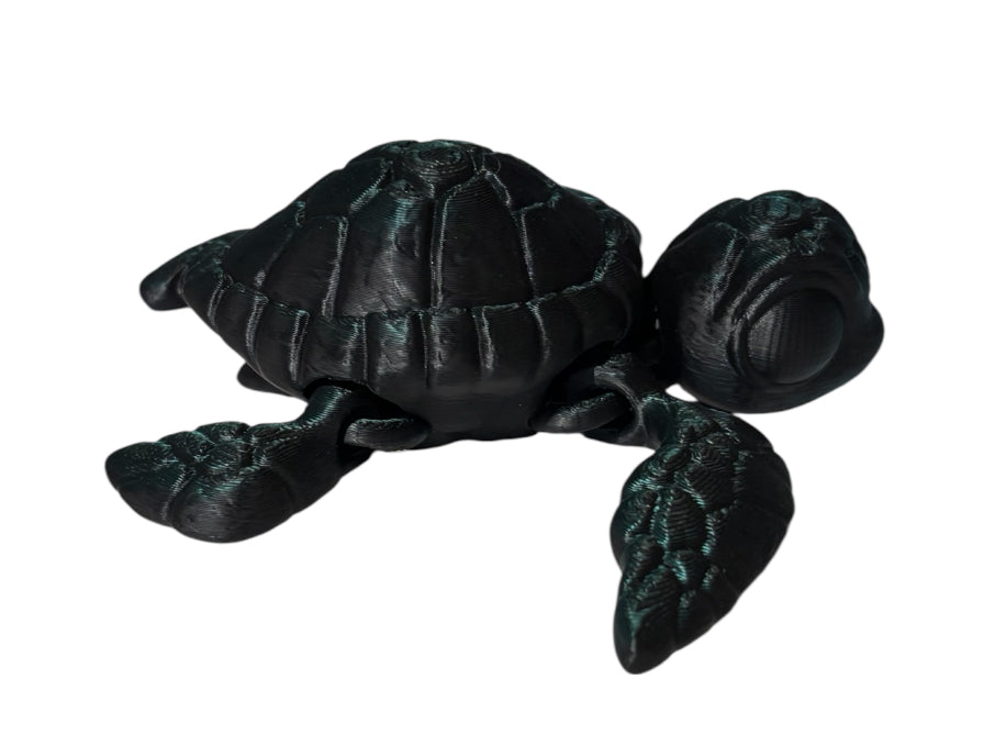 3D printed 4-1/2" Sea Turtle - Black/Green