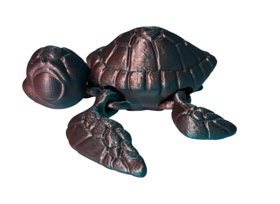 3D printed 4-1/2" Sea Turtle - Blue/Green/Coral