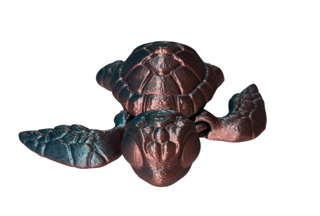 3D printed 4-1/2" Sea Turtle - Blue/Green/Coral