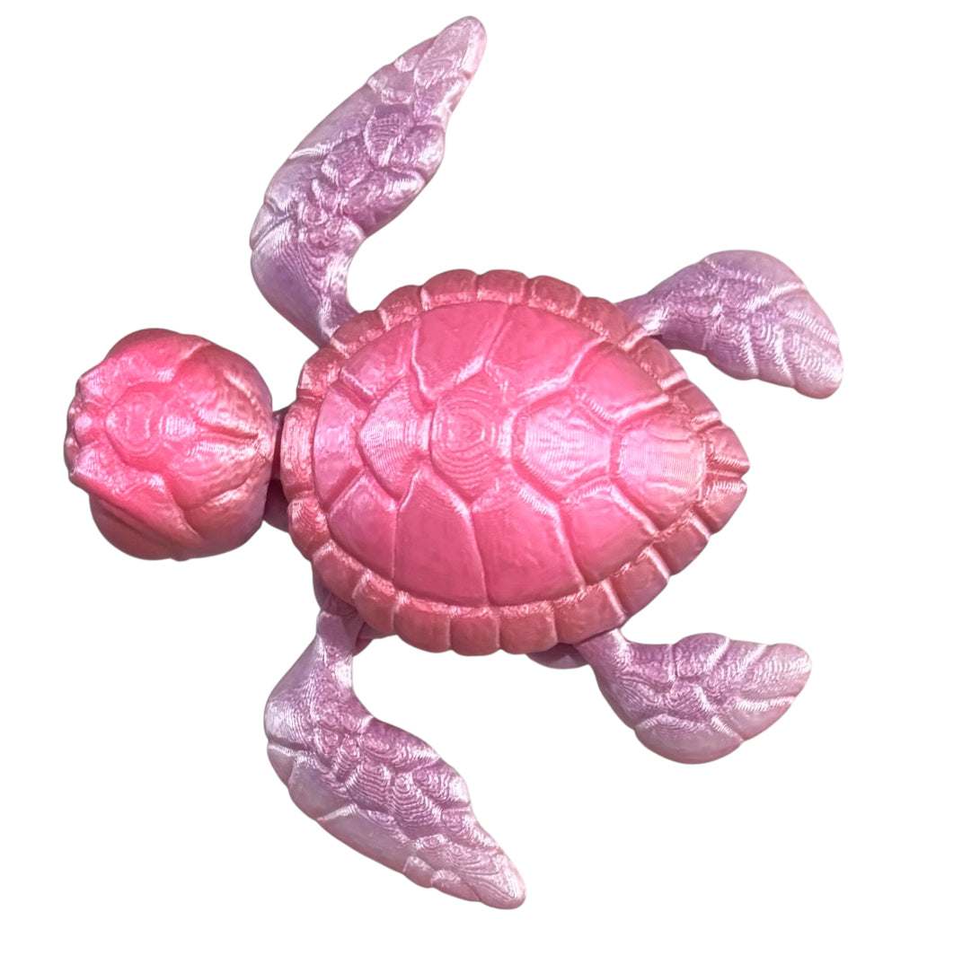 3D printed 4-1/2" Sea Turtle - Peach Blush