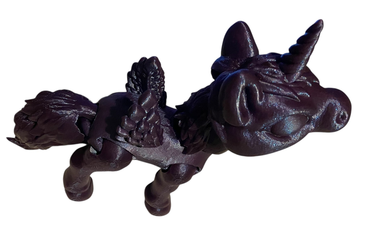 3D printed 3-1/2" Alicorn Purple Galaxy