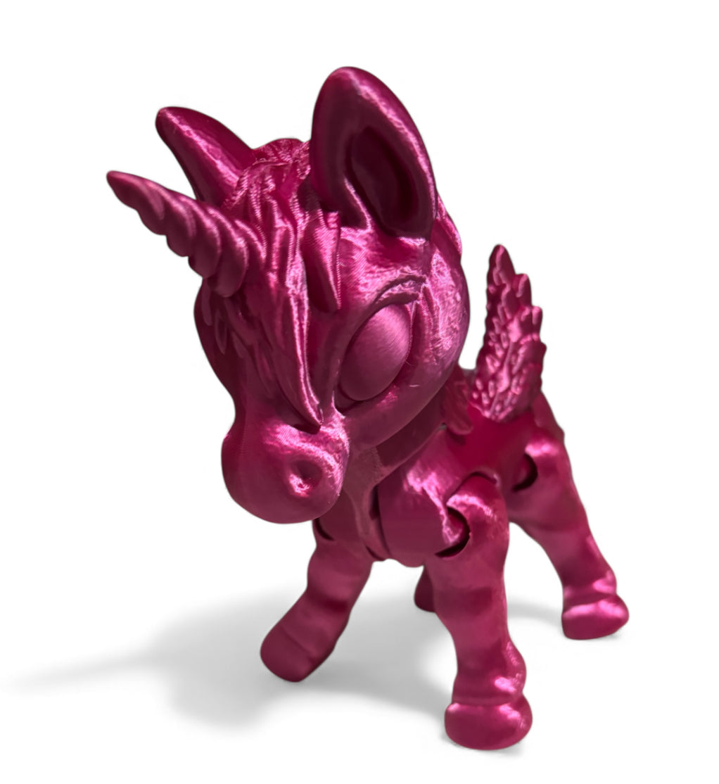 3D printed 8" Alicorn - Rose