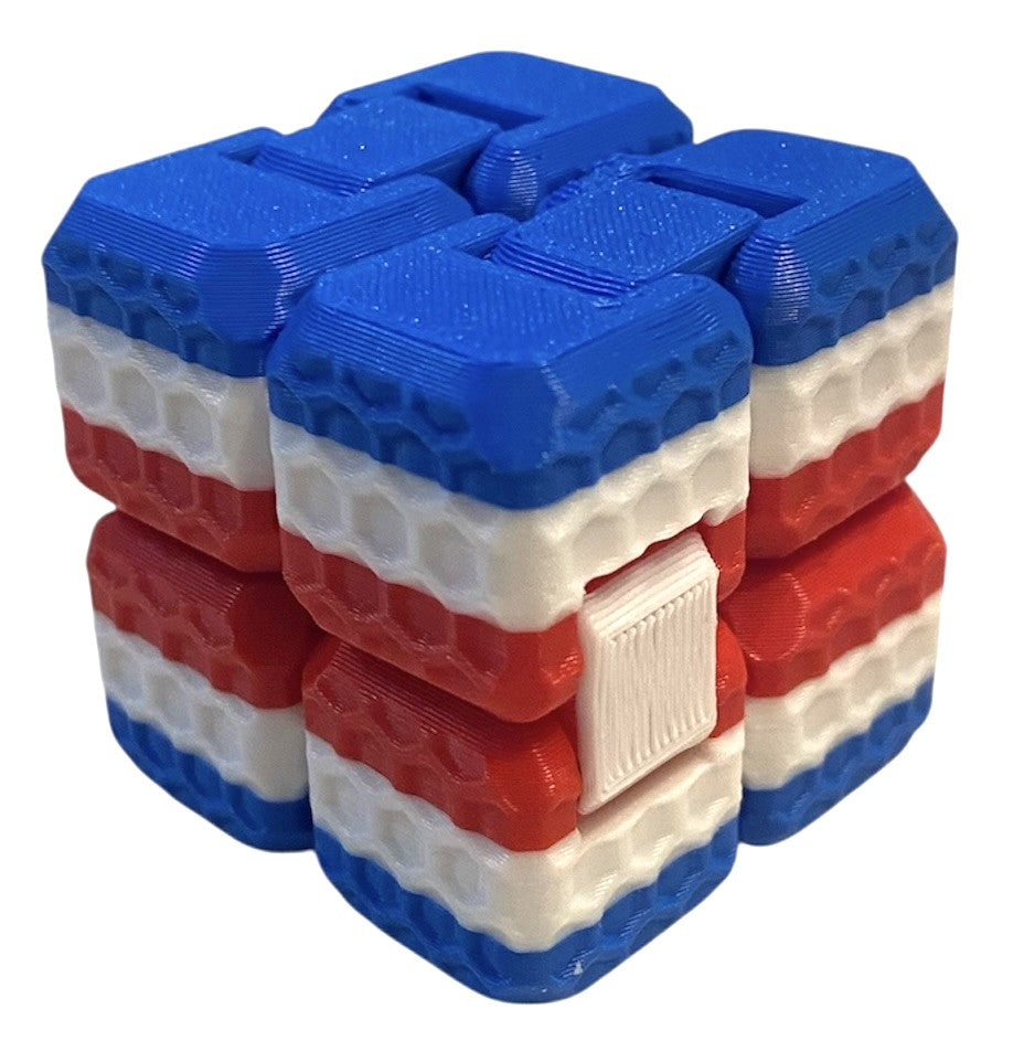 Fidget Cube - Red/White/Blue