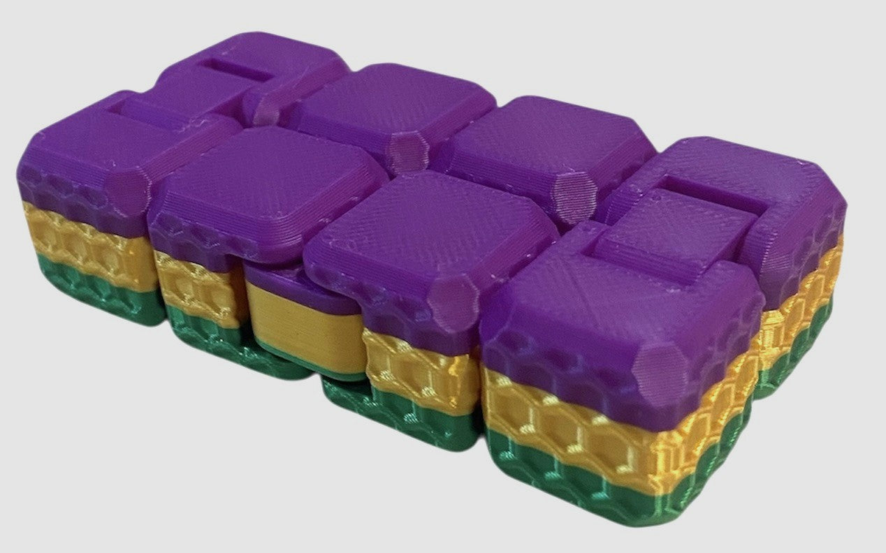 Fidget Cube - Purple/Green/Gold