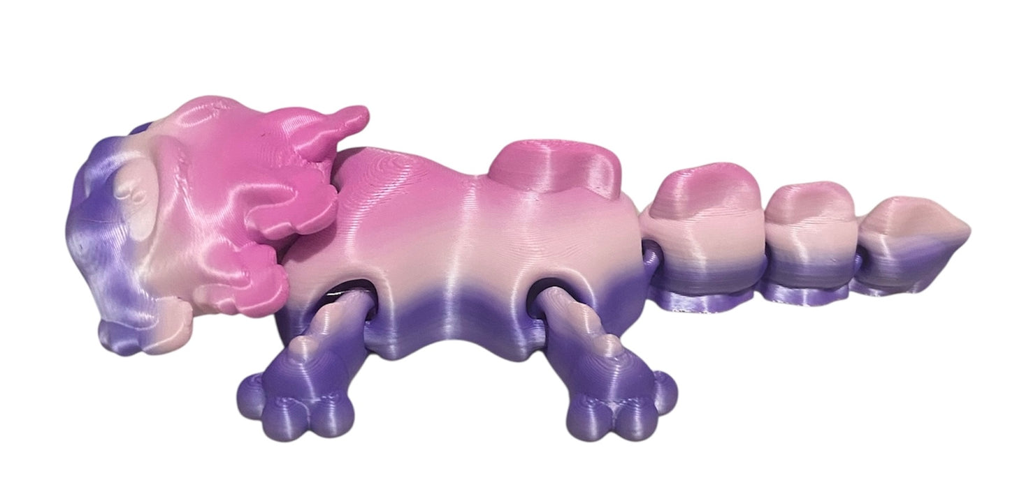 3D printed 5-1/2" Axolotl - Rainbow 03
