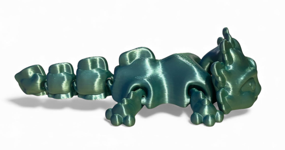 3D printed 5-1/2" Axolotl - Blue/Green