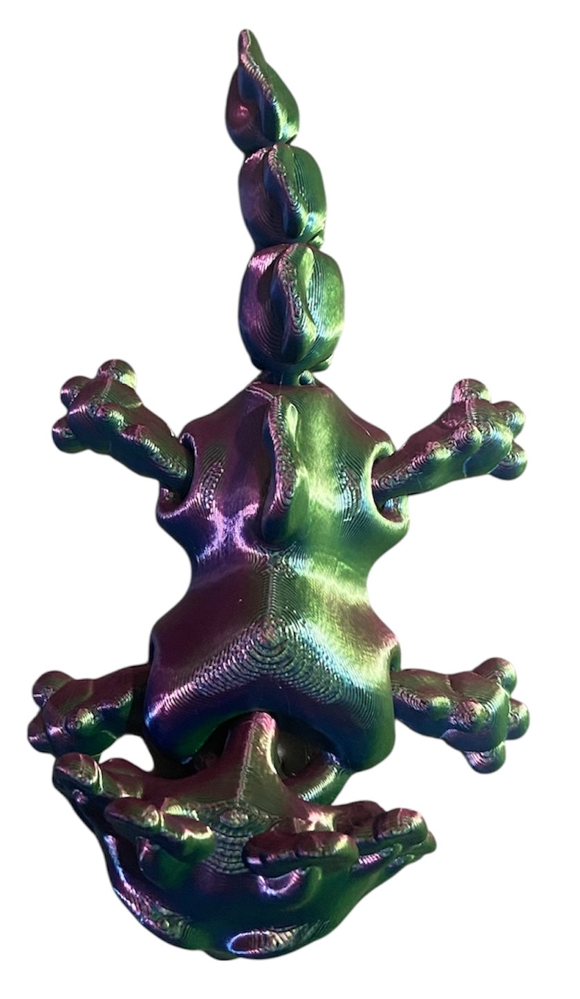 3D printed 5-1/2" Axolotl - Blue / Green / Purple