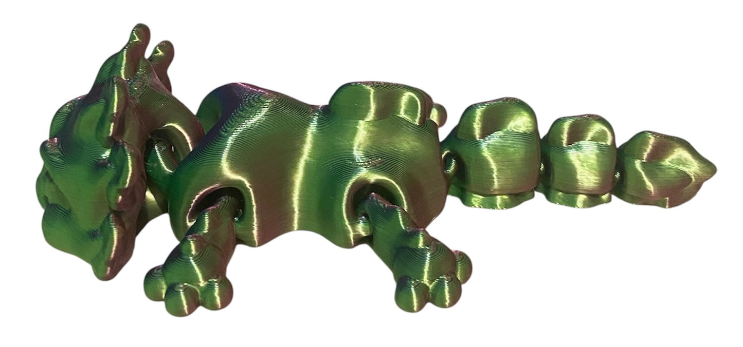 3D printed 5-1/2" Axolotl - Blue / Green / Purple