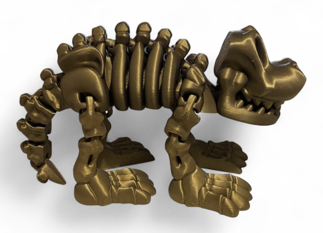 3D printed 8" Skeleton Dog - Bronze