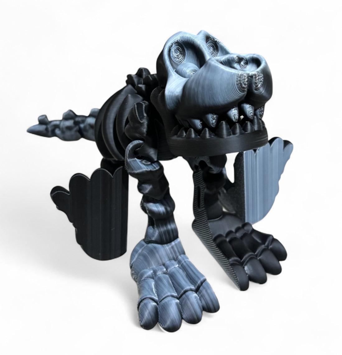 3D printed 8" Skeleton Dog - Black / White