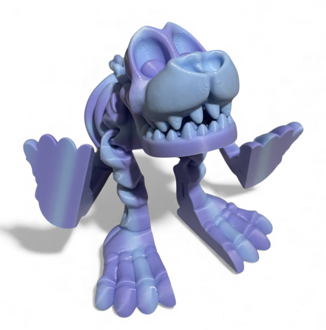 3D printed 8" Skeleton Dog - Blueberry Bubble Gum