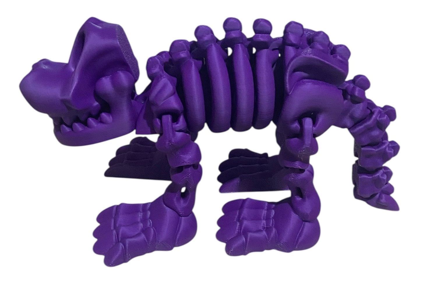 3D printed 8" Skeleton Dog - Majestic Purple