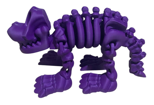 3D printed 8" Skeleton Dog - Majestic Purple