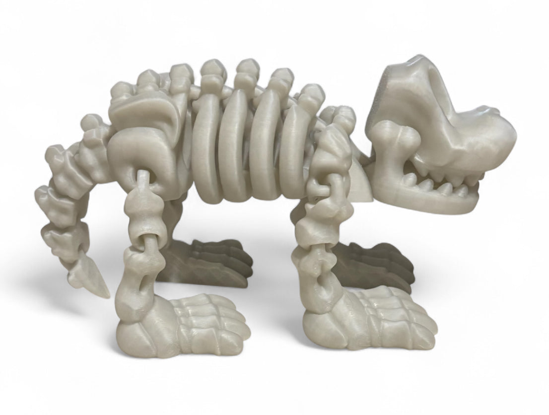 3D printed 8" Skeleton Dog - Glow In The Dark