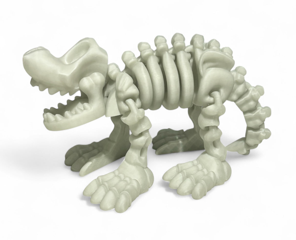 3D printed 8" Skeleton Dog - Glow In The Dark