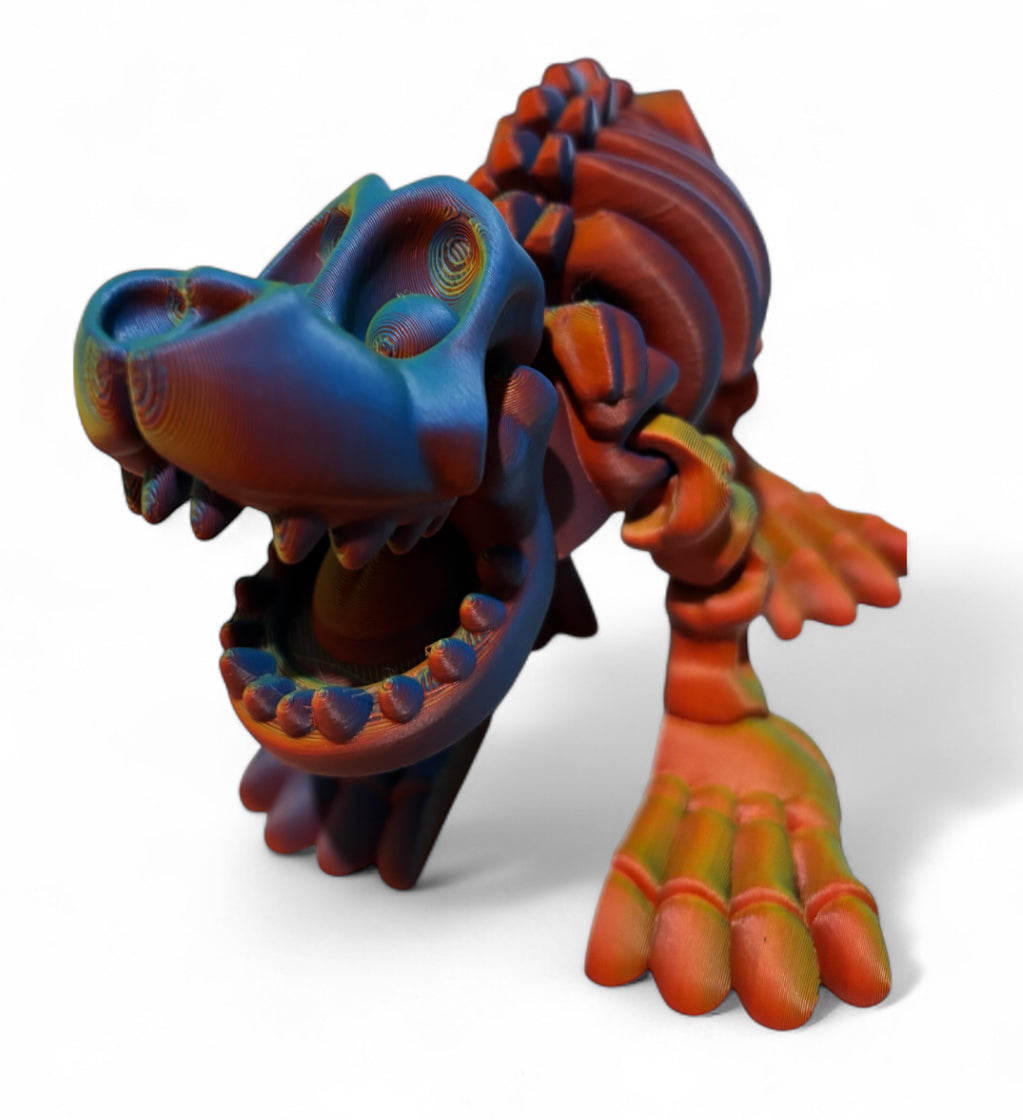 3D printed 8" Skeleton Dog - Neon