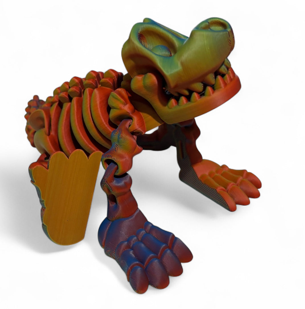 3D printed 8" Skeleton Dog - Neon