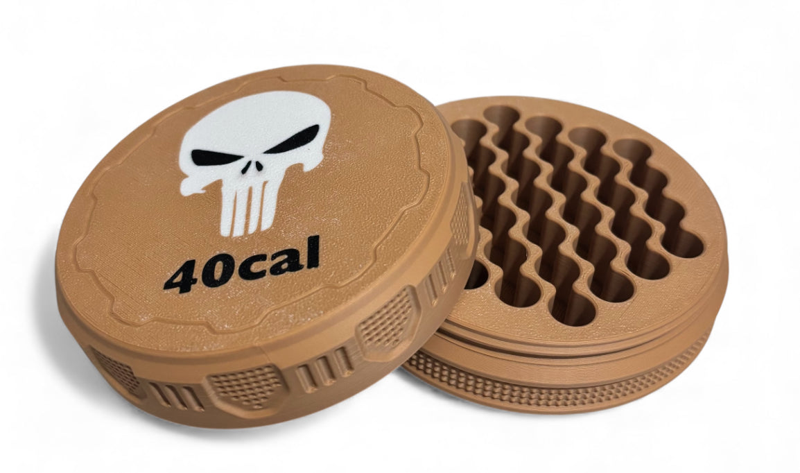 40cal 4-1/4" Ammo Can II - Punisher Lid - Caramel