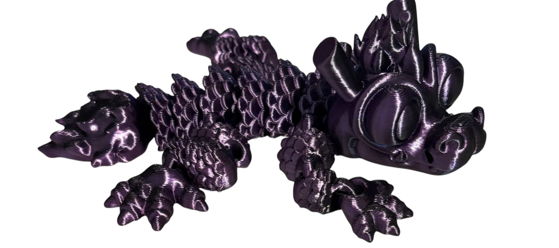 3D printed - 3" Chinese Dragon - Purple/Black