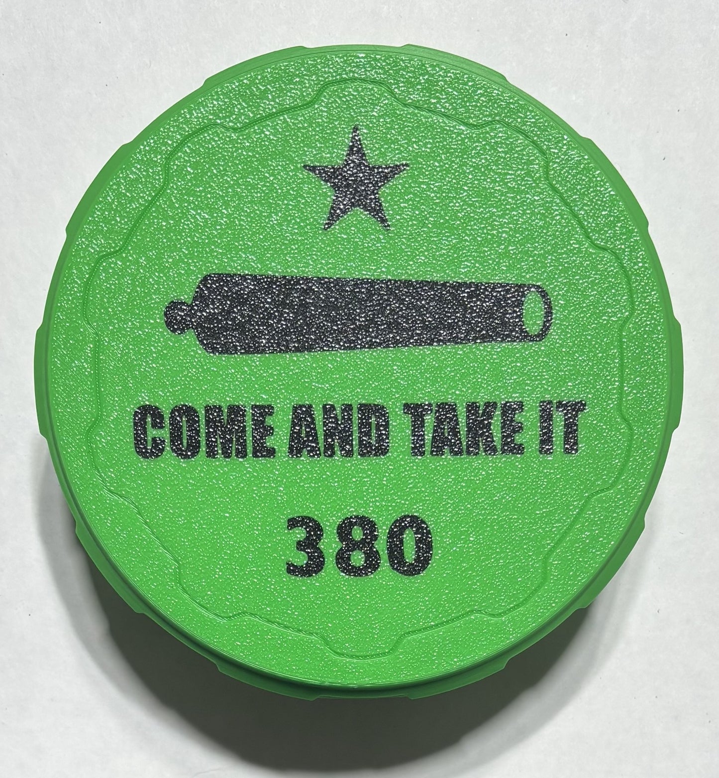 380 4-1/4" Ammo Can II - Come and Take It Lid - Green w/Black