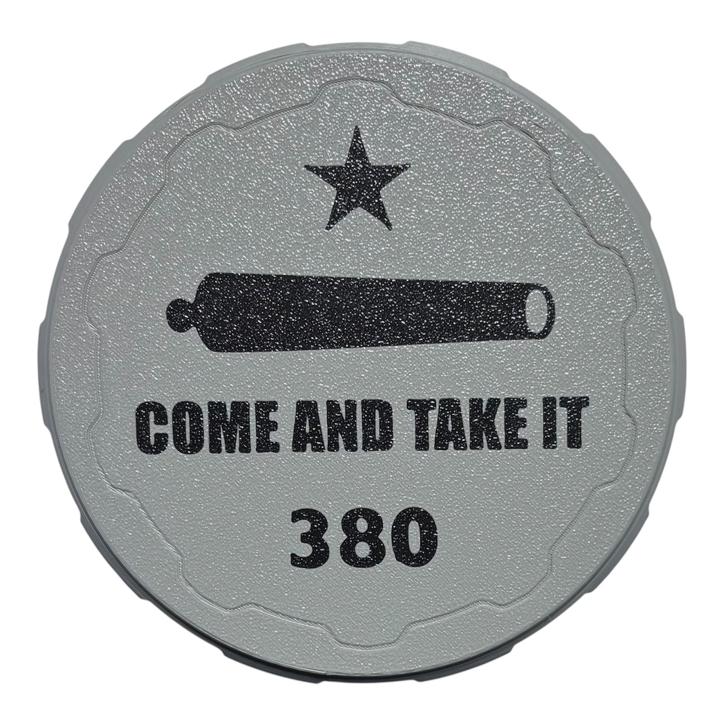 380 4-1/4" Ammo Can II - Come and Take It Lid - Gray w/Black