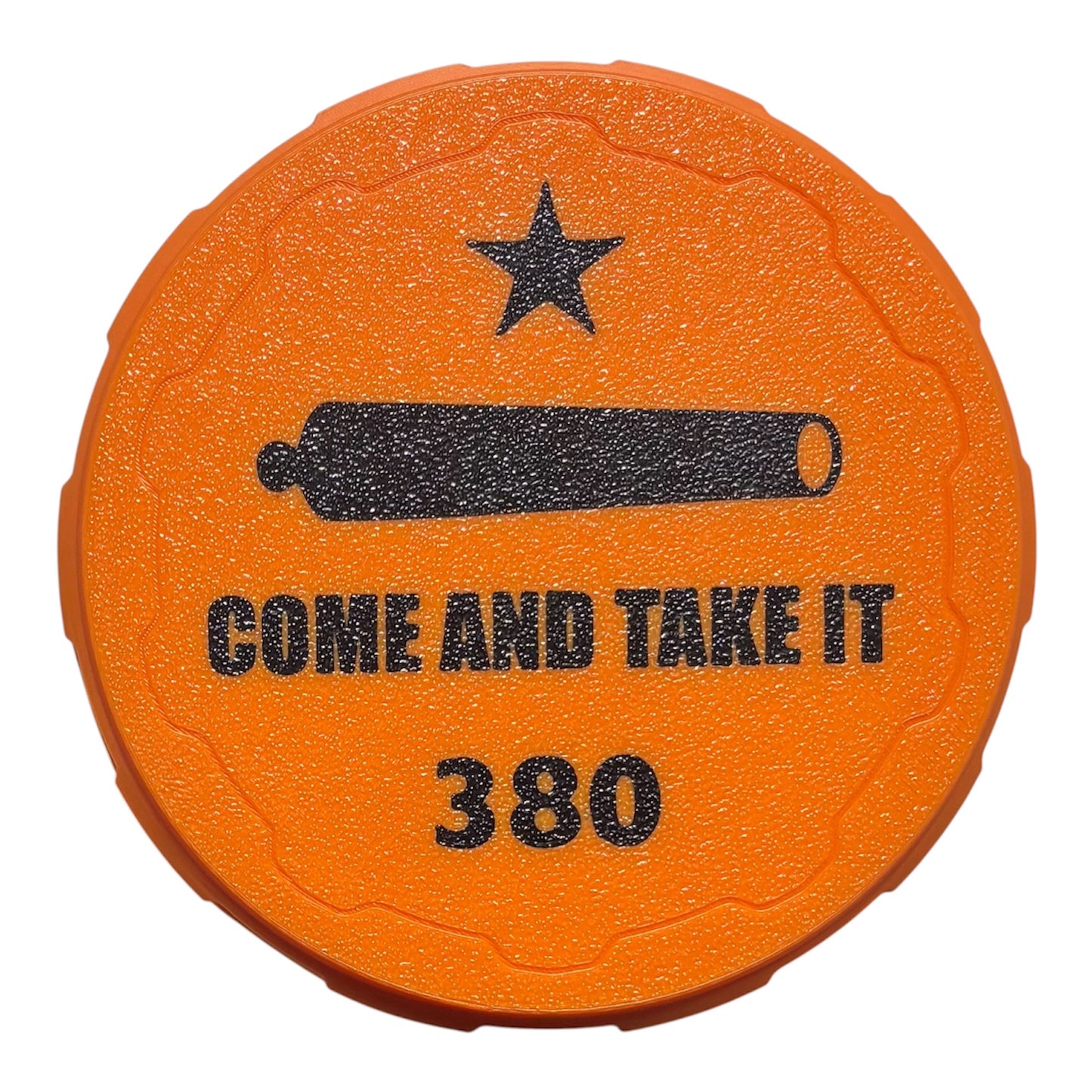 380 4-1/4" Ammo Can II - Come and Take It Lid - Orange w/Black