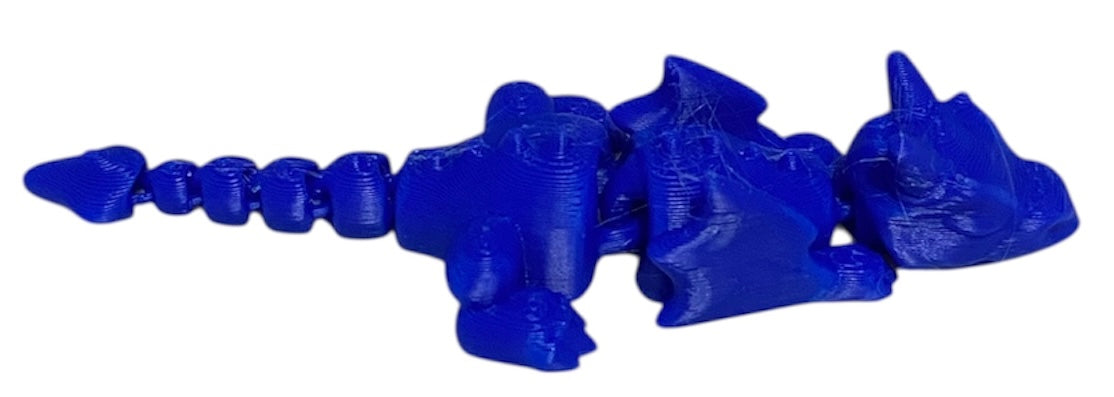3D printed Lazy Dragon - 8-1/4" - Klein Blue