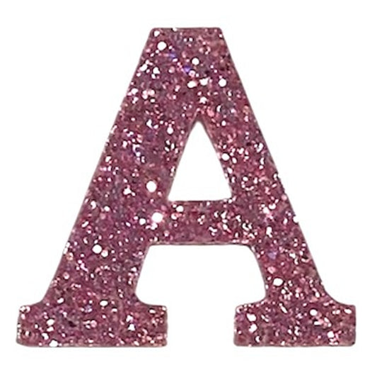Pink Glitter Acrylic Letter - 1" Tall - Font #01