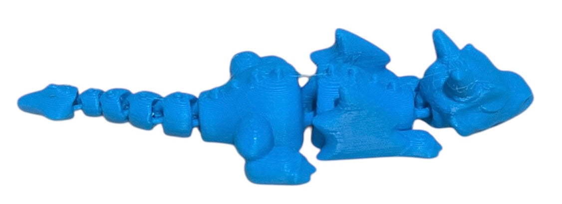 3D printed 4" Lazy Dragon CYAN