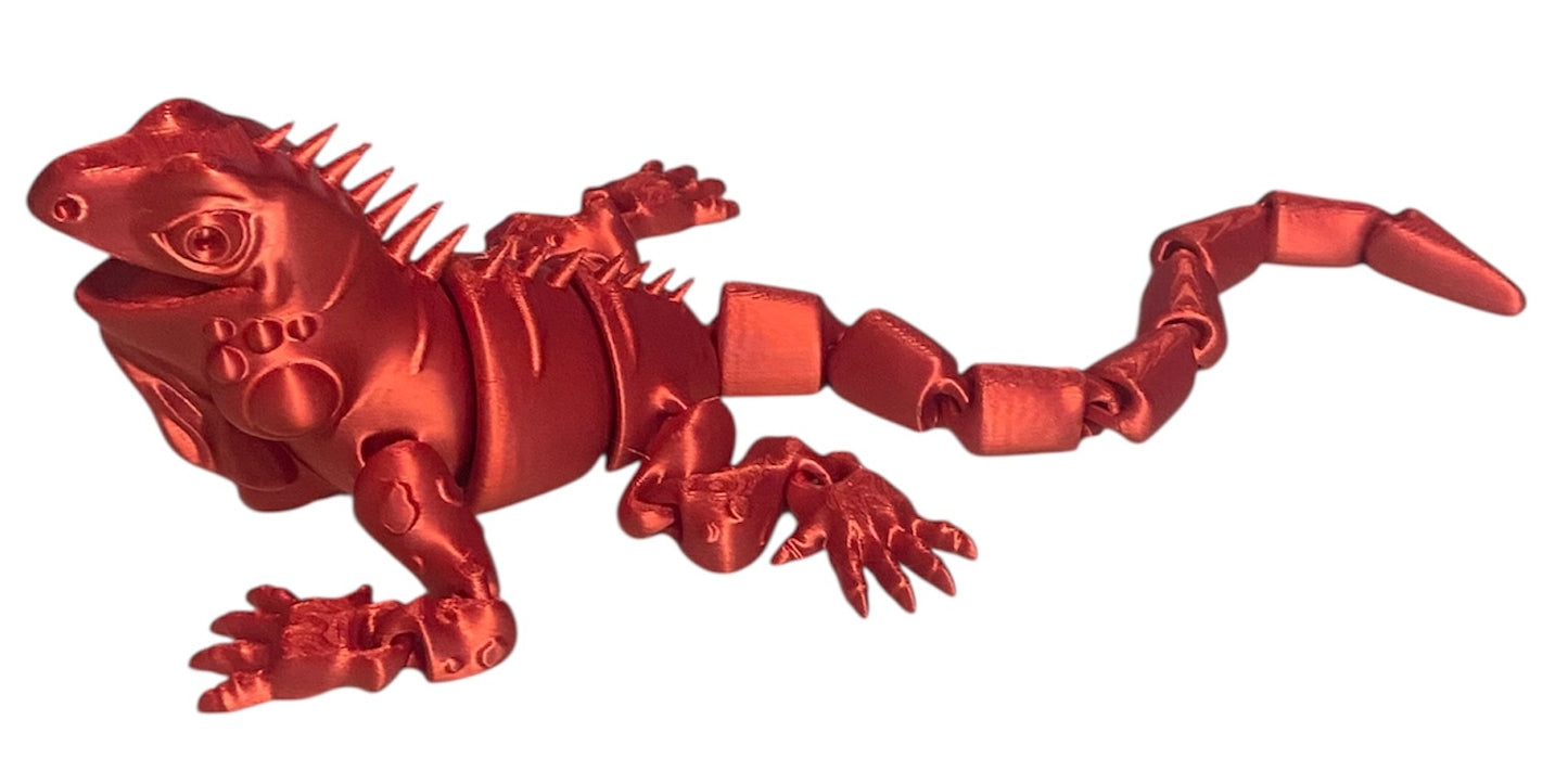 3D Printed - 8" Iguana - Candy Red