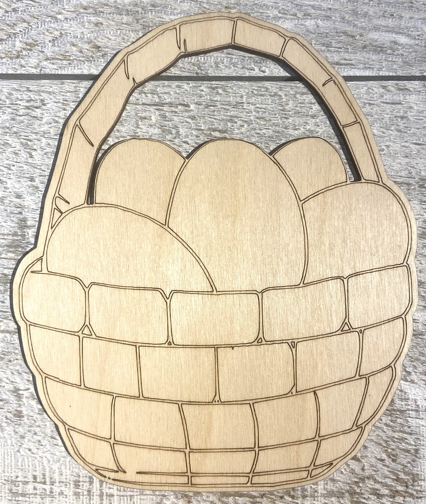 Ready to Paint Plywood Shape - Easter Basket - S446