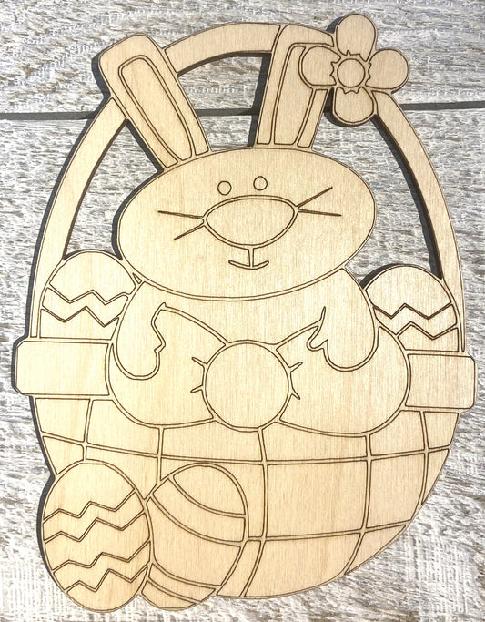 Ready to Paint Shape - 1/8" Birch - Easter Basket 2  - S447