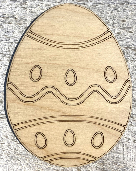 Ready to Paint Shape - 1/8" Birch - Easter Egg  - S452