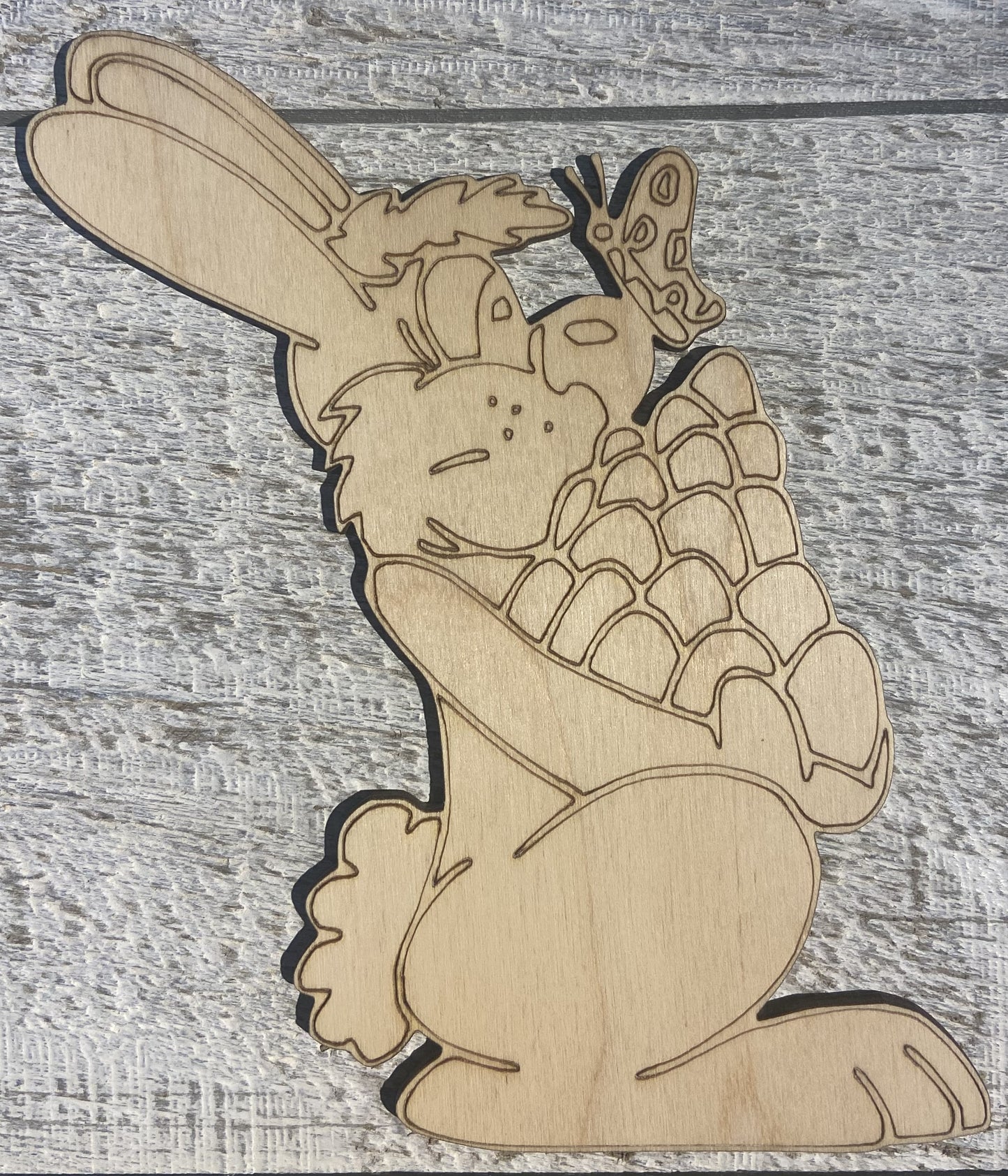 Ready to Paint Shape - 1/8" Birch - Bunny, Eggs, Butterfly - S471