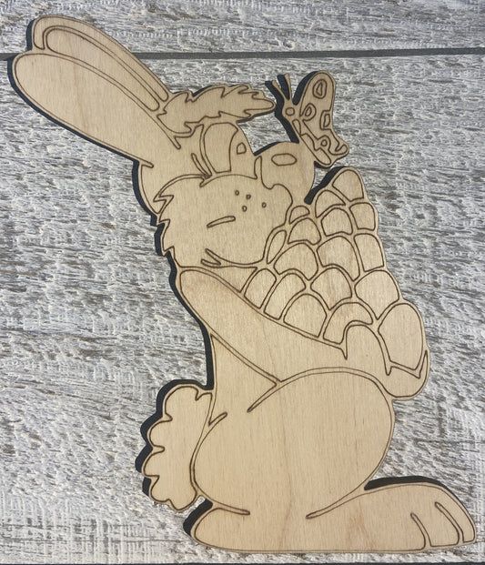 Ready to Paint Shape - 1/8" Birch - Bunny, Eggs, Butterfly  - S471