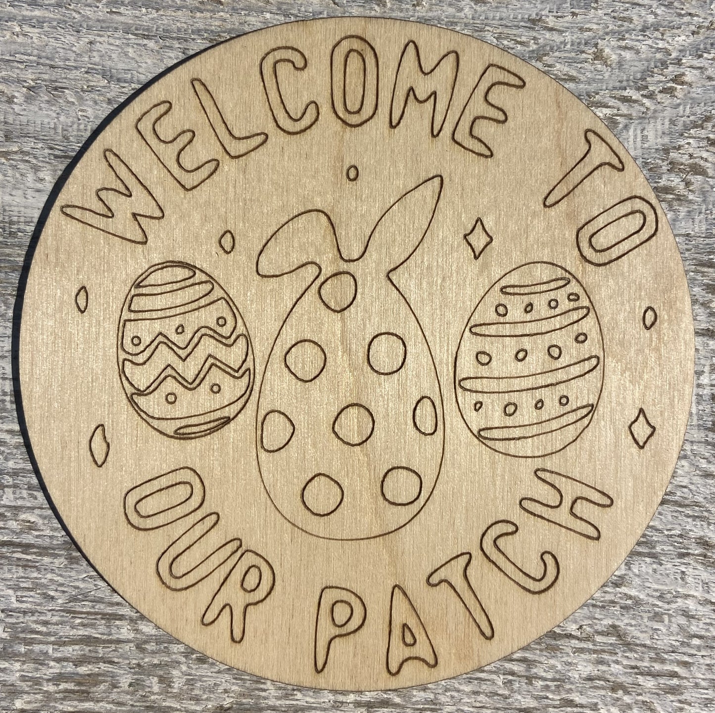 Ready to Paint Shape - 1/8" Birch - Welcome To Our Patch - S477