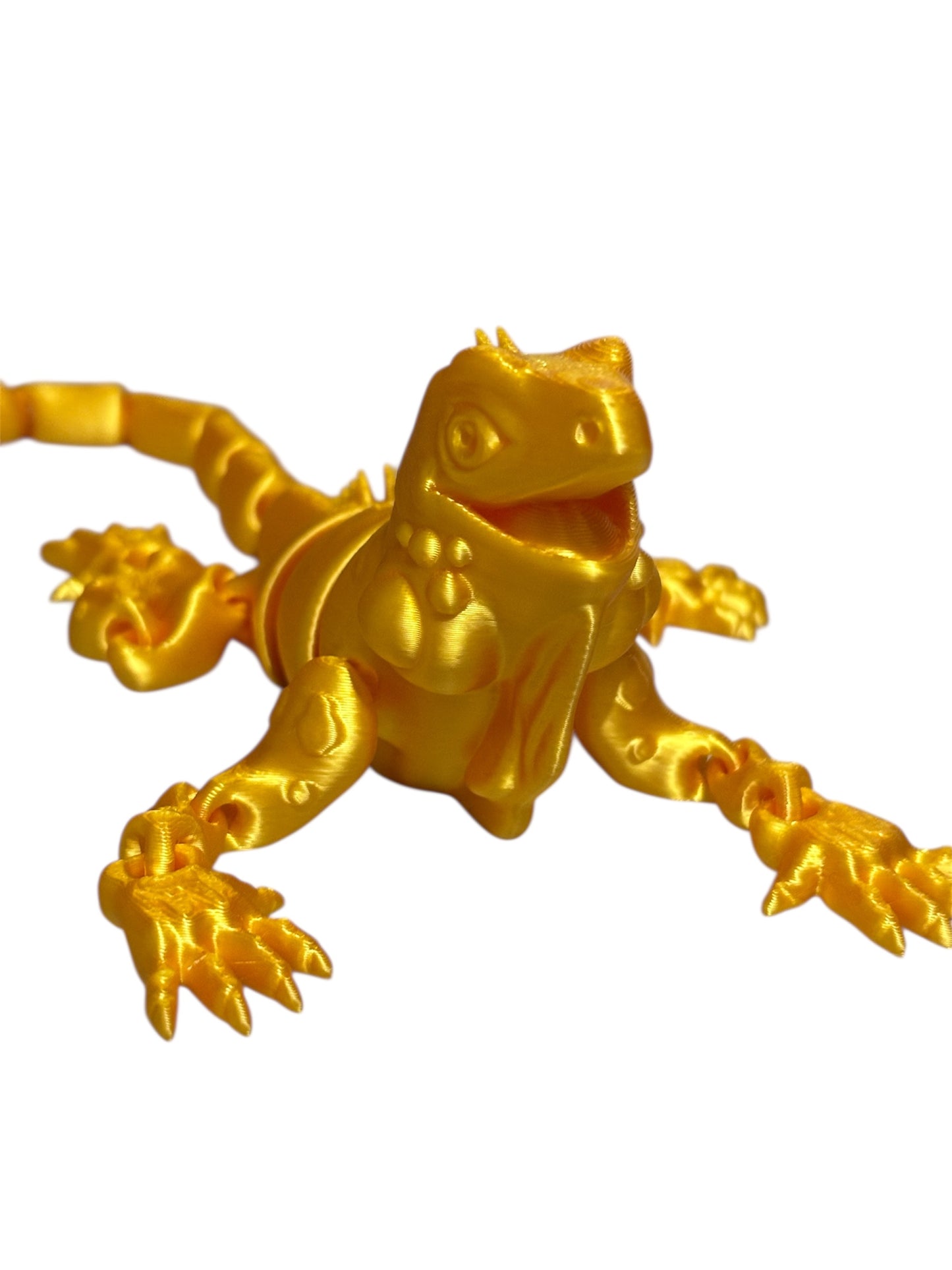 3D Printed - 12" Iguana - Gold Silk