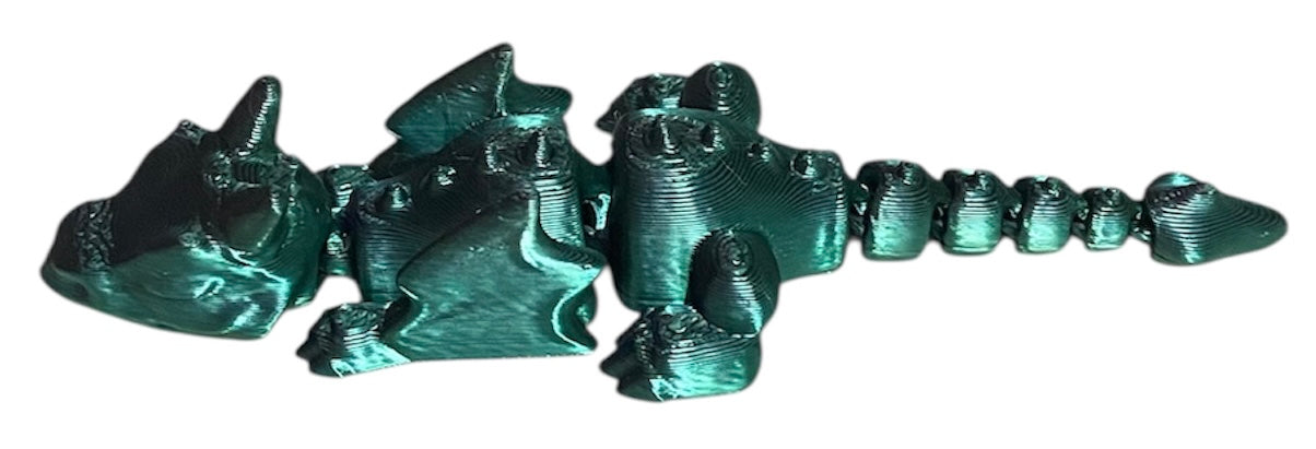 3D printed 4" Lazy Dragon Black/Green