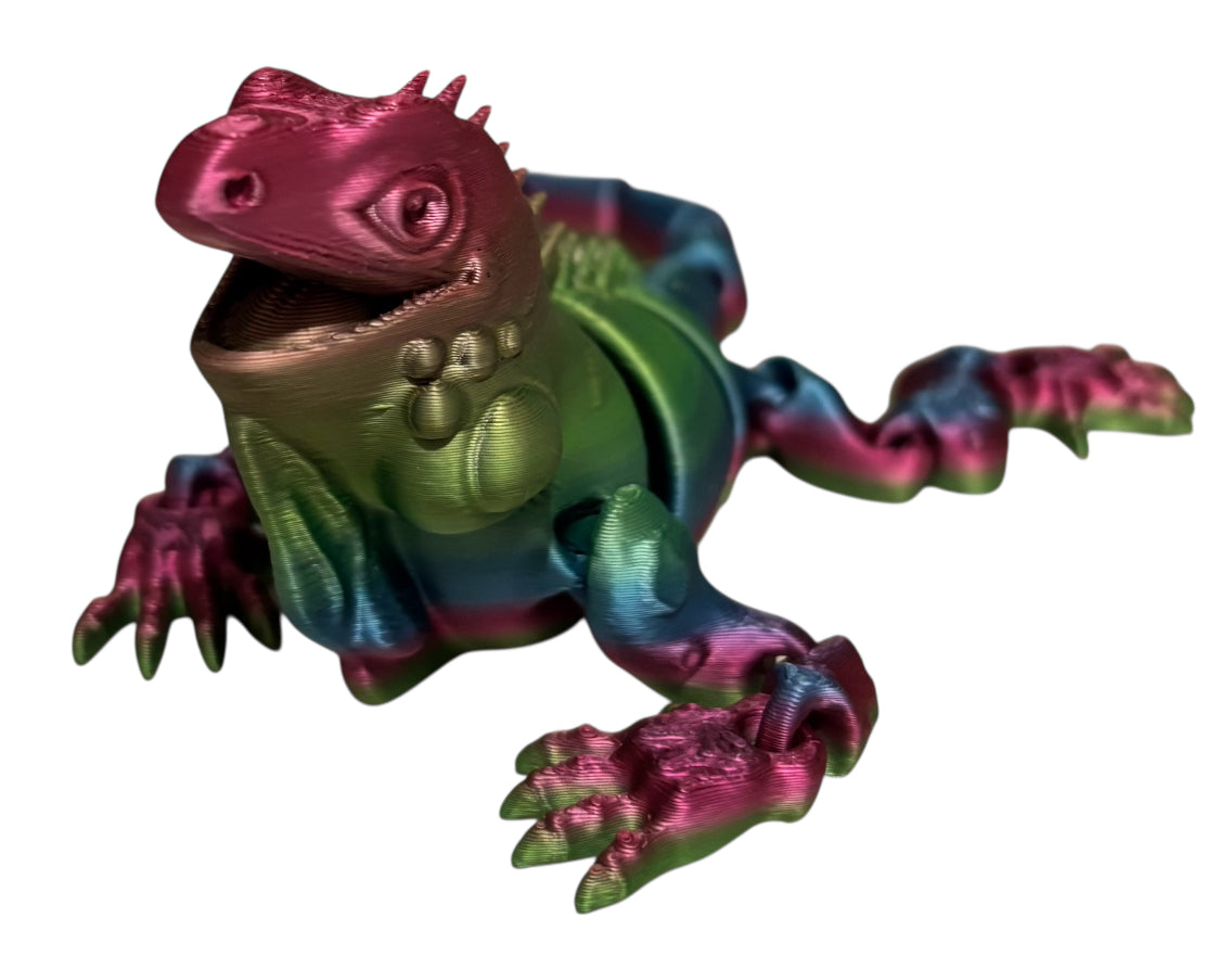 3D Printed - 12" Iguana - Rainbow 06