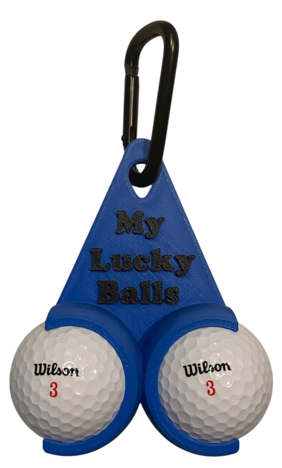 Golf Ball Holder "My Lucky Balls" - Cobalt Blue w/Black