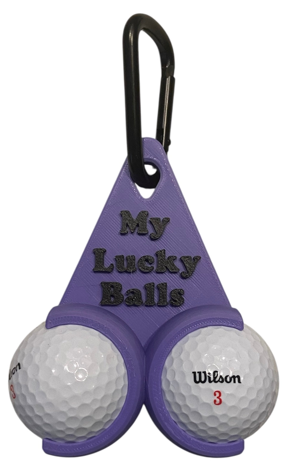 Golf Ball Holder "My Lucky Balls" - Purple w/Black