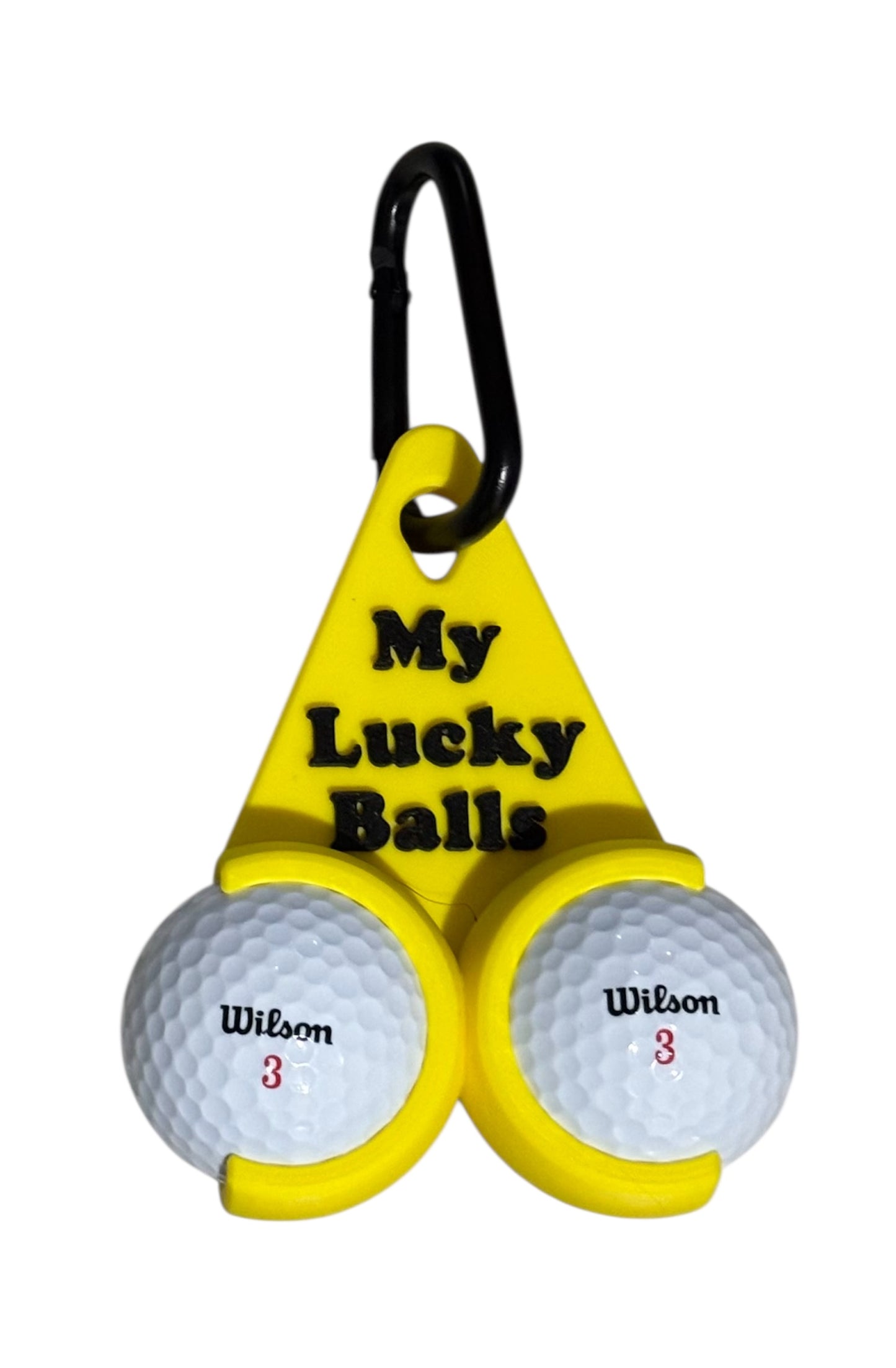 Golf Ball Holder "My Lucky Balls" - Yellow w/Black