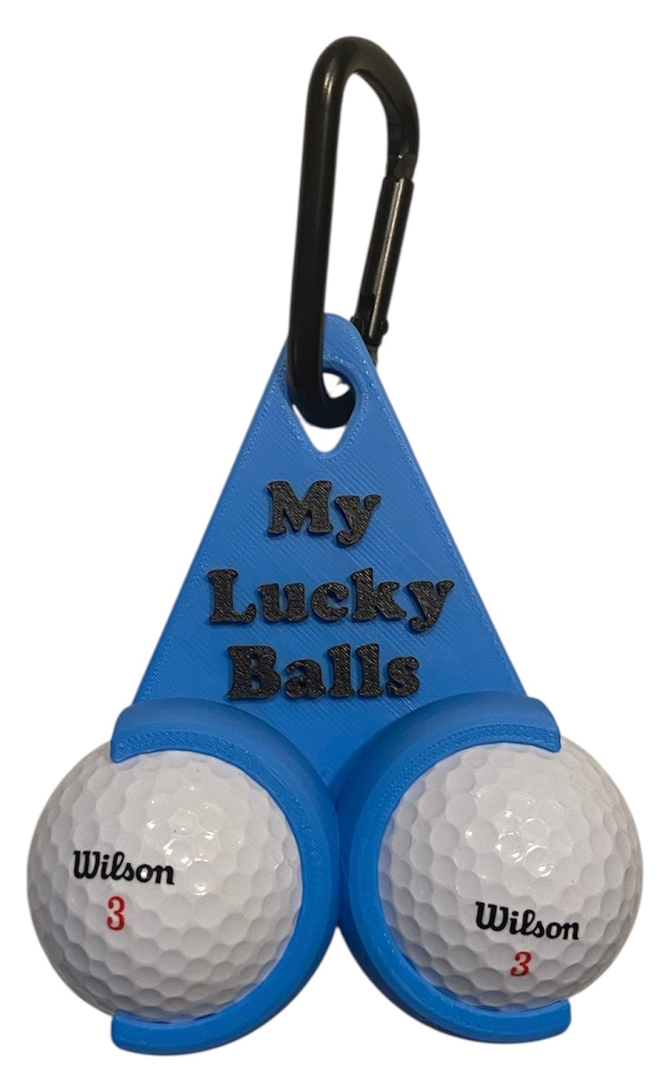 Golf Ball Holder "My Lucky Balls" - Cyan w/Black